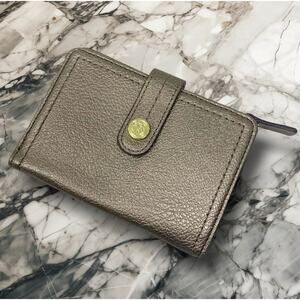 Vintage Y2K RELIC Bronze Vegan Pebble Leather Snap Clutch Wallet Petite Metallic